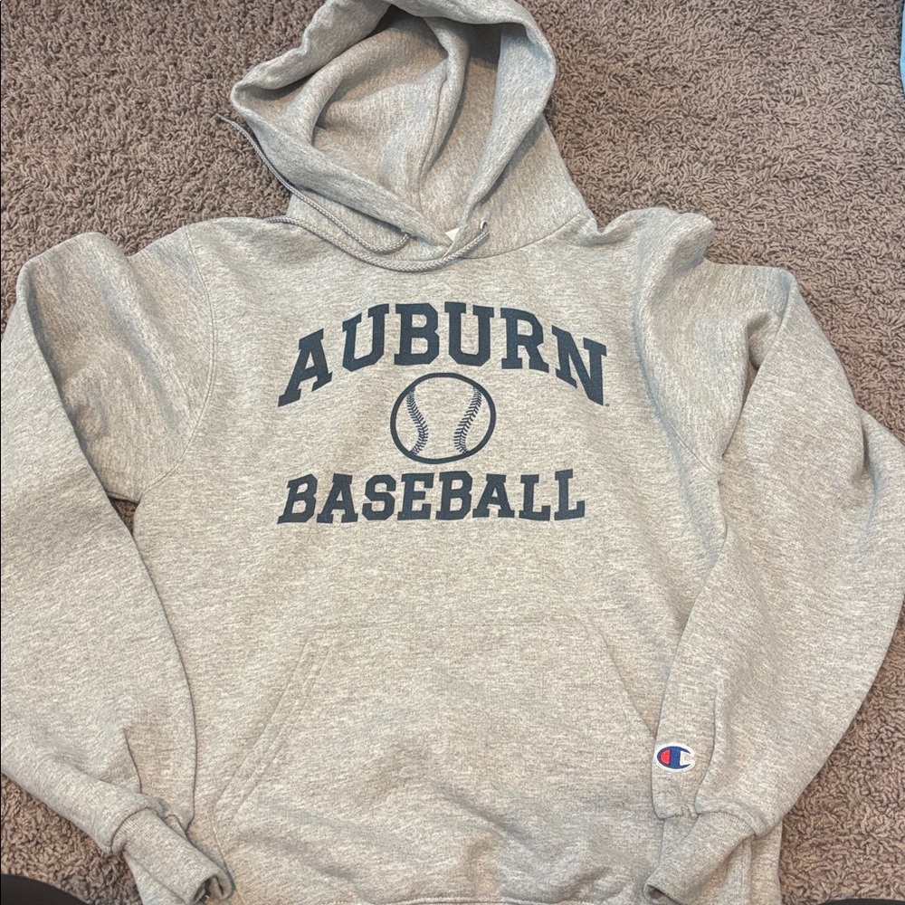 Champion Gray Auburn Baseball Hoodie AXS